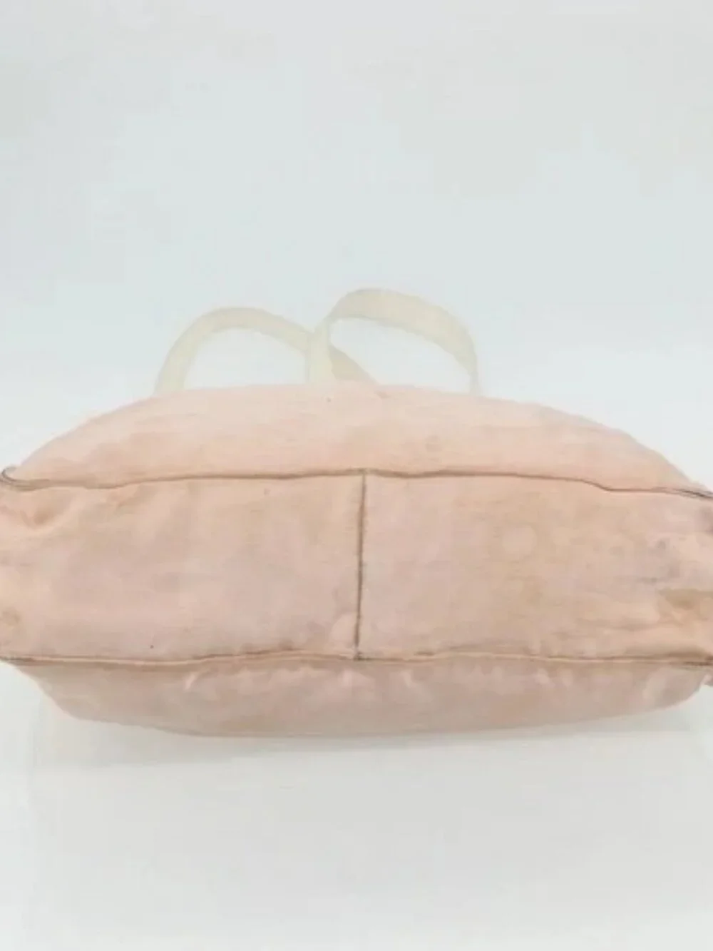 CHANEL Tote Bag Satin Gold Pink CC Auth bs35157